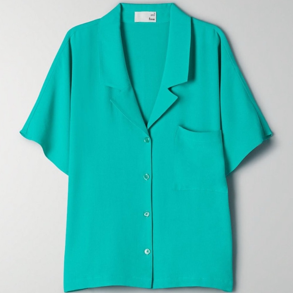 Wilfred Shawna Turquoise Button-Down Blouse